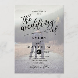 Eenvoudige scripttypografie | Foto Bruiloft Kaart