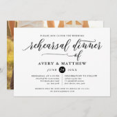 Eenvoudige scripttypografie | Fotorepesitief diner Kaart (Voorkant / Achterkant)