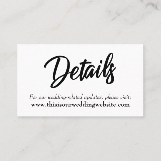 Eenvoudige scripttypografie Sla de Kaart Datum op Visitekaartje (Achterkant)