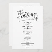 Eenvoudige scripttypografie | Weddenschappen Programmakaart (Voorkant / Achterkant)