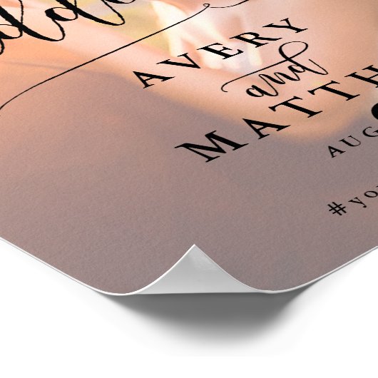 Eenvoudige scripttypografie | Welkom bruiloft Poster (Hoek)