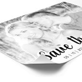 Eenvoudige scriptuitknop B&W | De datumfoto opslaa Foto Afdruk (Hoek)