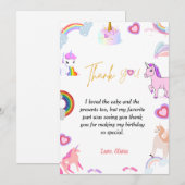 Eenvoudige scriptunicorn-verjaardagskaart kaart (Voorkant / Achterkant)