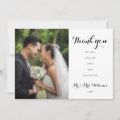 Eenvoudige scriptweduwfoto bedankkaart (Voorkant)