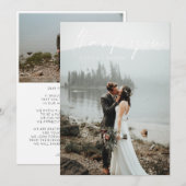 Eenvoudige scriptweduwfoto Hartelijk dank Bedankkaart (Voorkant / Achterkant)