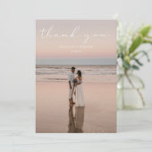 Eenvoudige scriptweduwfoto Hartelijk dank Bedankkaart (Staand voorkant)