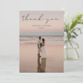 Eenvoudige scriptweduwfoto Hartelijk dank Bedankkaart (Staand voorkant)