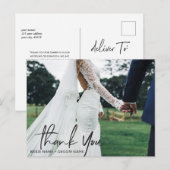 Eenvoudige scriptweduwfoto Hartelijk dank Briefkaart (Voorkant / Achterkant)