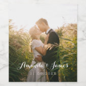 Eenvoudige scriptweduwfoto wijn etiket (Enkel label)