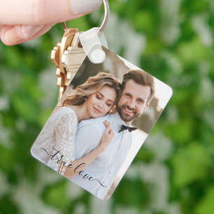 Eenvoudige Scripty True Love-foto Sleutelhanger