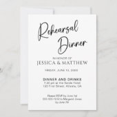 Eenvoudige Scripty zwart-wit repetitie diner Kaart (Voorkant)