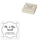 Eenvoudige Scroll Familienaam Retouradres Rubberstempel (Gestempeld)
