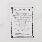 Eenvoudige  Scroll middeleeuwse grens bruiloft Kaart (Voorkant / Achterkant)