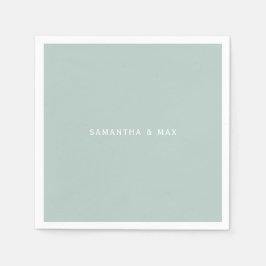 Eenvoudige seafoam Couple Names Modern Cocktail Servet