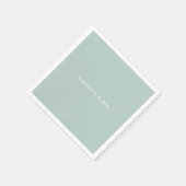 Eenvoudige seafoam Couple Names Modern Cocktail Servet (Hoek)