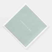 Eenvoudige seafoam Couple Names Modern Dinner Servet (Hoek)