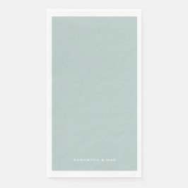 Eenvoudige seafoam Couple Names Modern Guest Servet