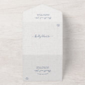 Eenvoudige Seashell Beach foto bruiloft All In One Uitnodiging (Buitenkant)