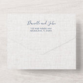 Eenvoudige Seashell Beach foto bruiloft All In One Uitnodiging (Achterkant)