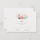 Eenvoudige Seashell Beach RSVP-kaart RSVP Kaartje (Voorkant)
