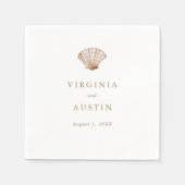 Eenvoudige Seashell bruiloft Servet (Voorkant)