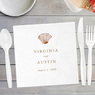 Eenvoudige Seashell bruiloft Servet