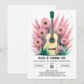 Eenvoudige serenade gitaar verjaardag kaart (Voorkant / Achterkant)