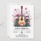 Eenvoudige serenade gitaar verjaardag kaart (Voorkant)