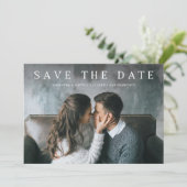 Eenvoudige serie | Elegant Classic Text and Photo Save The Date (Staand voorkant)