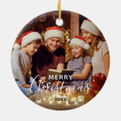 Eenvoudige serie-foto voor pretkerst keramisch ornament (Achterkant)