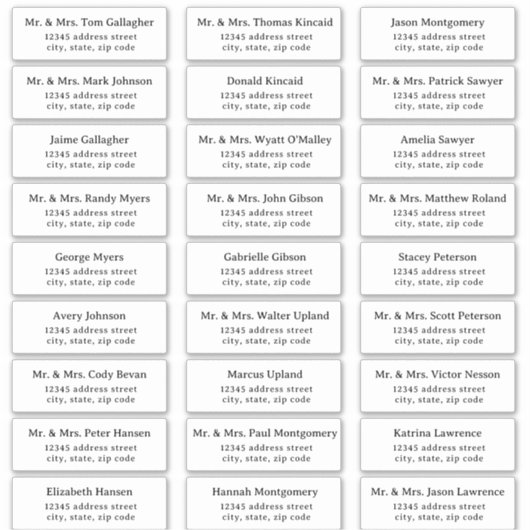 Eenvoudige seriële gastAdresetiketten Sticker (Voorkant)