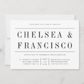 Eenvoudige serif moderne typografie bruiloft kaart (Voorkant)