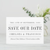 Eenvoudige serif moderne typografie bruiloft save the date (Staand voorkant)