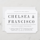 Eenvoudige serif moderne typografie-weddenschap kaart (Voorkant)