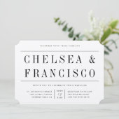 Eenvoudige serif moderne typografie-weddenschap kaart (Staand voorkant)