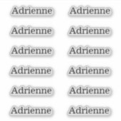 Eenvoudige Serif Naam Labels Set van 12 Aangepaste (Voorkant)