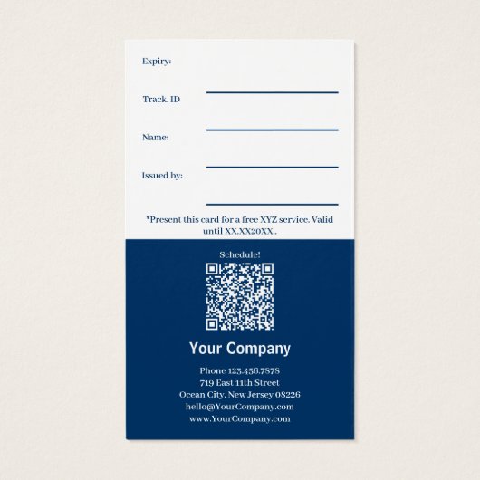 Eenvoudige Service Zakelijke Gift Voucher Kaart (Achterkant)