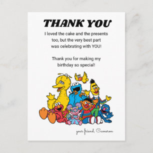 Eenvoudige Sesame Street-vrienden 1e verjaardag Briefkaart