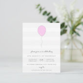 Eenvoudige Shabby Chic Grijs & Paarse Ballon Verja Briefkaart (Staand voorkant)