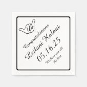 Eenvoudige shaka hang losse afstuderen papieren se servetten (Voorkant)