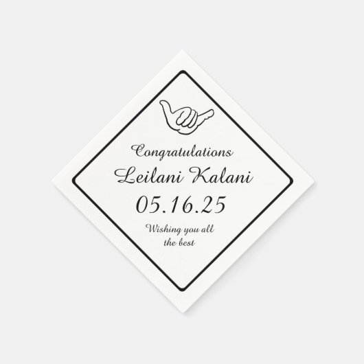 Eenvoudige shaka hang losse afstuderen papieren se servetten (Hoek)