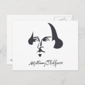 Eenvoudige Shakespeare met handtekening Briefkaart (Voorkant / Achterkant)