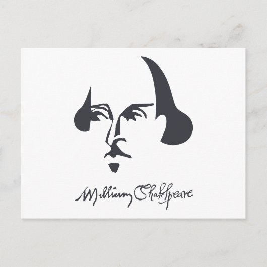 Eenvoudige Shakespeare met handtekening Briefkaart (Voorkant)