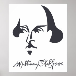Eenvoudige Shakespeare met handtekening Poster