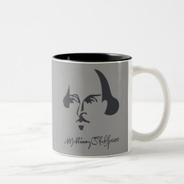 Eenvoudige Shakespeare met handtekening Tweekleurige Koffiemok