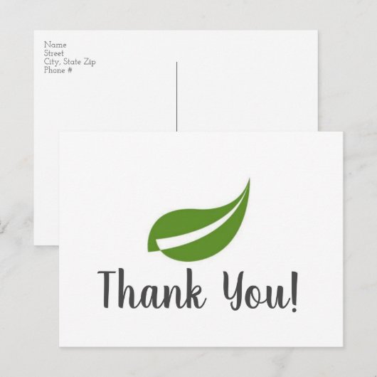  eenvoudige Shaklee Dank u Briefkaart (Voorkant / Achterkant)