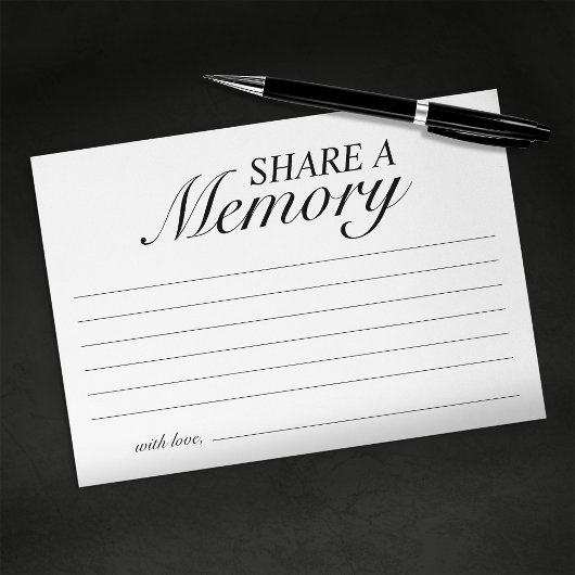 Eenvoudige Share A Memory Kaart voor Memorial Serv
