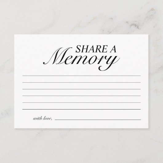 Eenvoudige Share A Memory Kaart voor Memorial Serv (Voorkant)