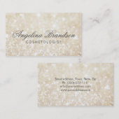 Eenvoudige Shimmering Cream Cosmetologist Kaart Visitekaartje (Voorkant / Achterkant)
