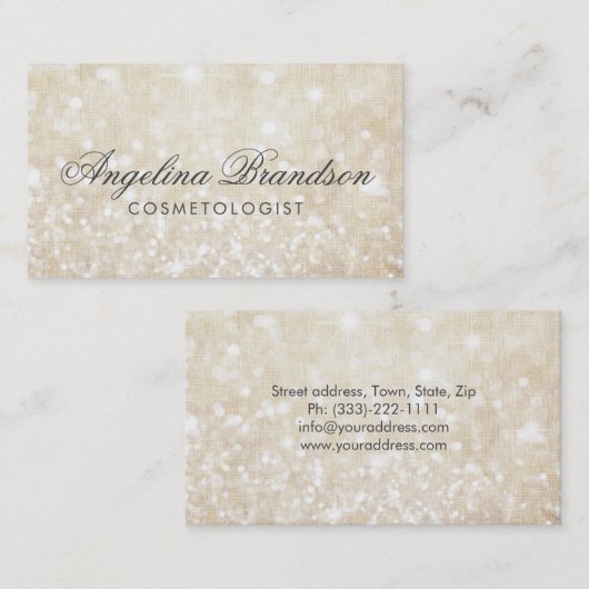 Eenvoudige Shimmering Cream Cosmetologist Kaart Visitekaartje (Voorkant / Achterkant)